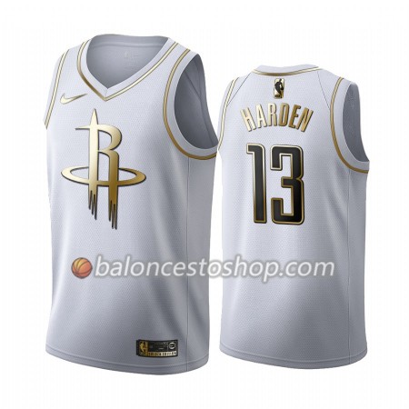Camiseta Hombre NBA Houston Rockets James Harden 13 2019-20 Nike Blanco Golden Edition Swingman